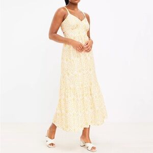 LOFT Eyelet Open Back Maxi Dress
